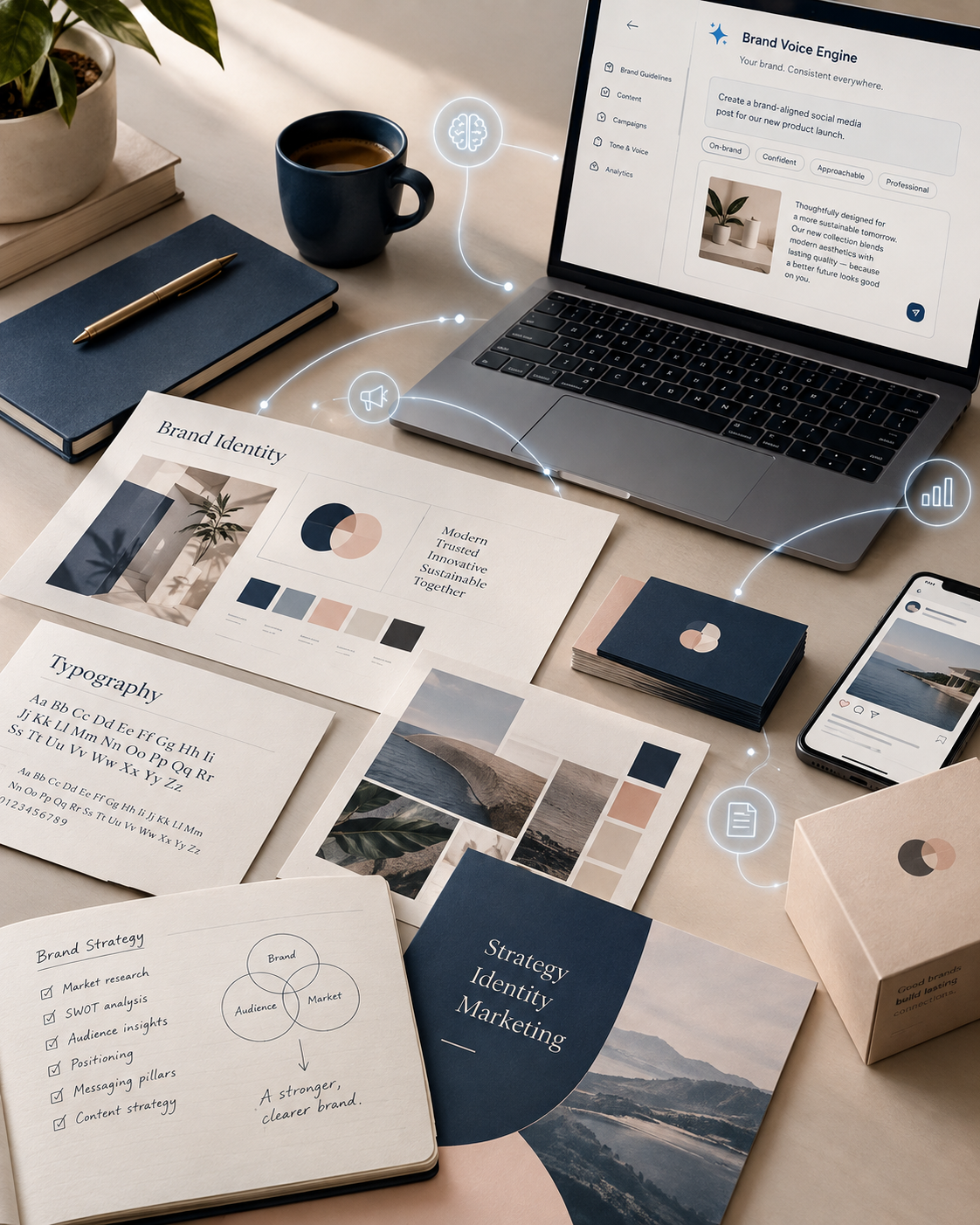Brand strategy creative workspace